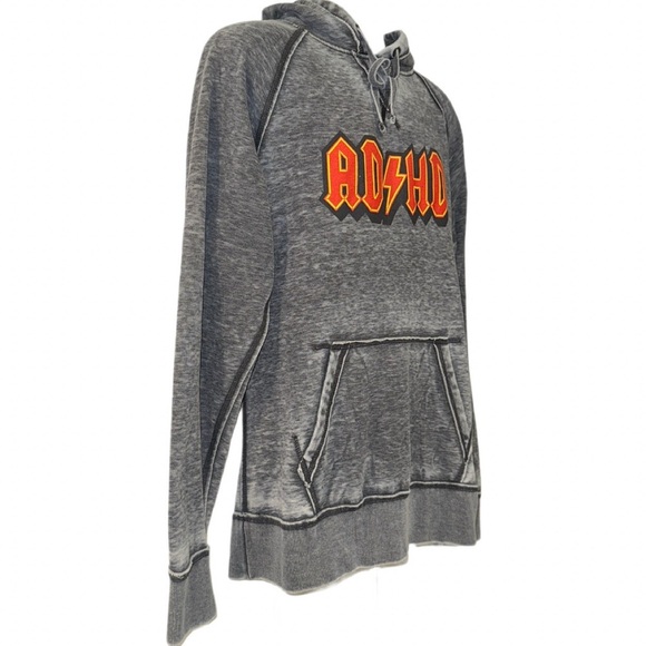Bream ADHD Hoodie Men’s XL Gray Pullover Sweatshirt AC/DC Parody Graphic - Picture 7 of 9